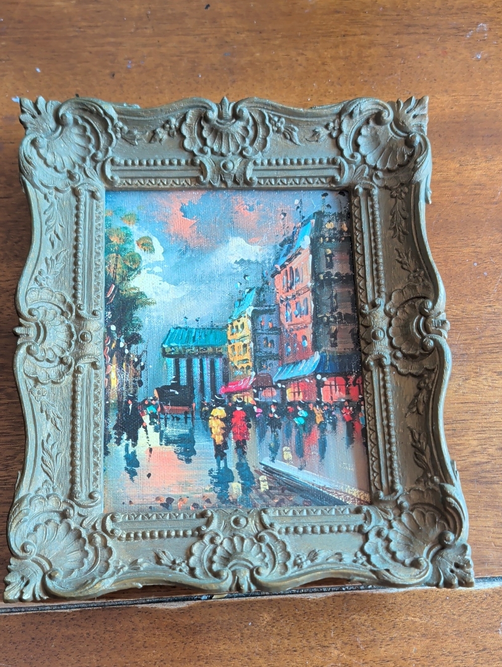 Cityscape Wall Art With Intricate Frame Colorful Eye-catching